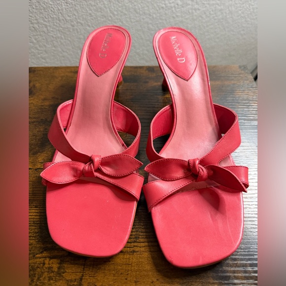 Michelle D Shoes - ***SOLD*** Pink Bow Sandals Size 10